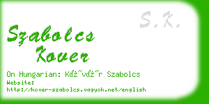 szabolcs kover business card
